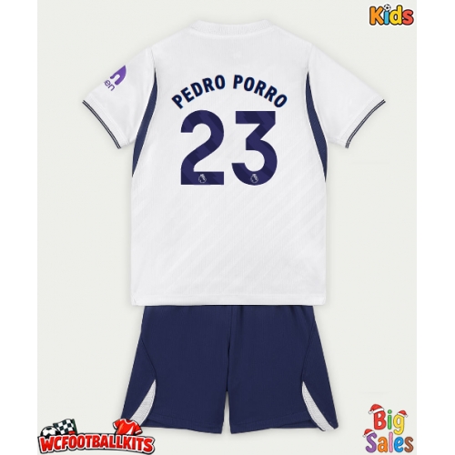 Tottenham Hotspur Pedro Porro #23 Replica Home Stadium Kit for Kids 2026-27 Short Sleeve (+ pants)